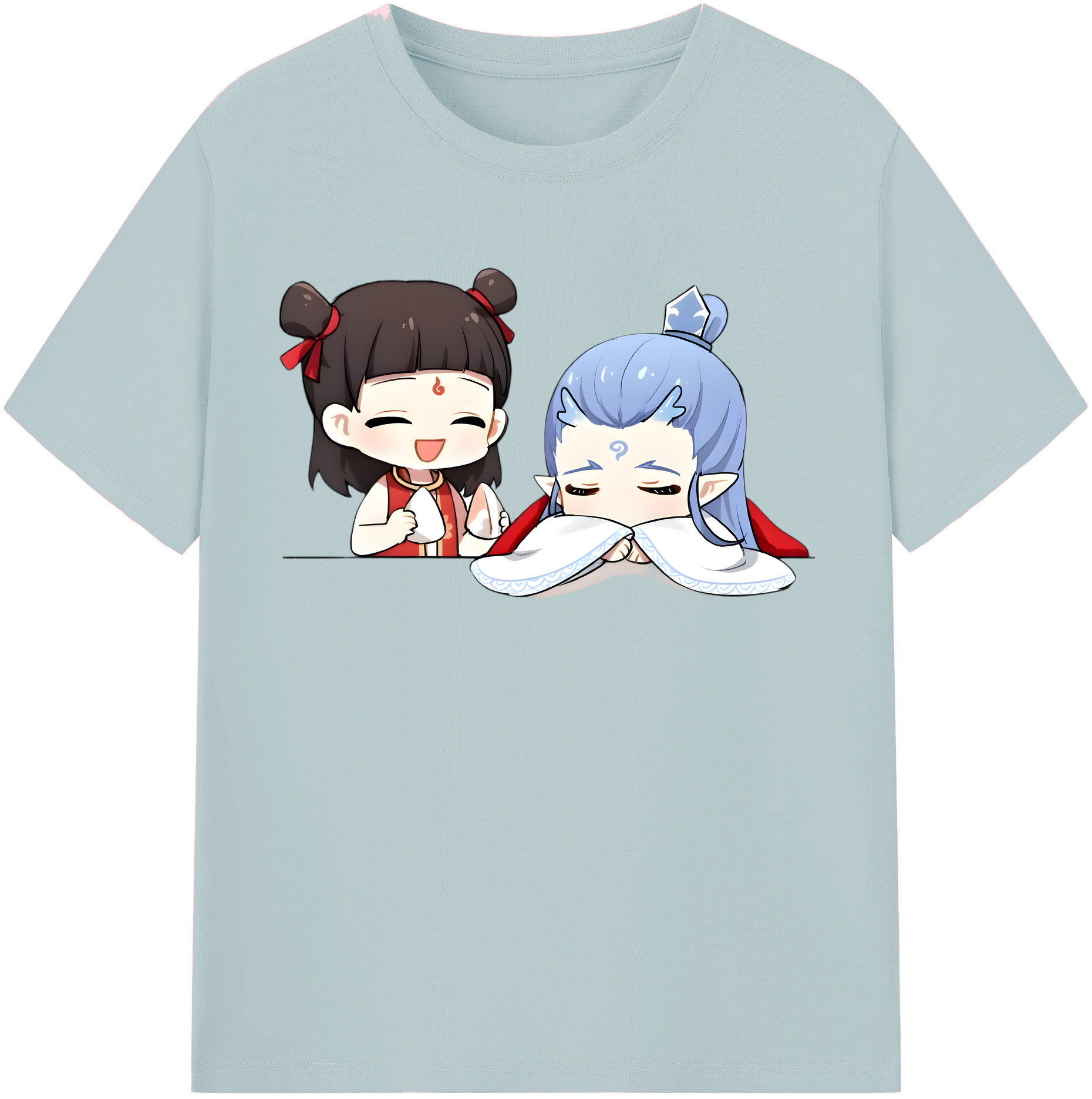 （画像用） Ne Zha 2 ナタ 魔童の大暴れ 綿100％半袖Tシャツ（フロントプリント）